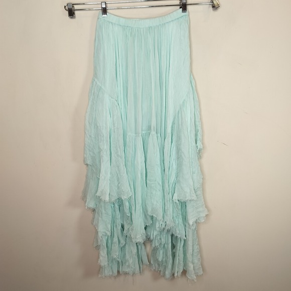 Free People FP One Clover Maxi Skirt Flowy Tiered Boho - Picture 5 of 7